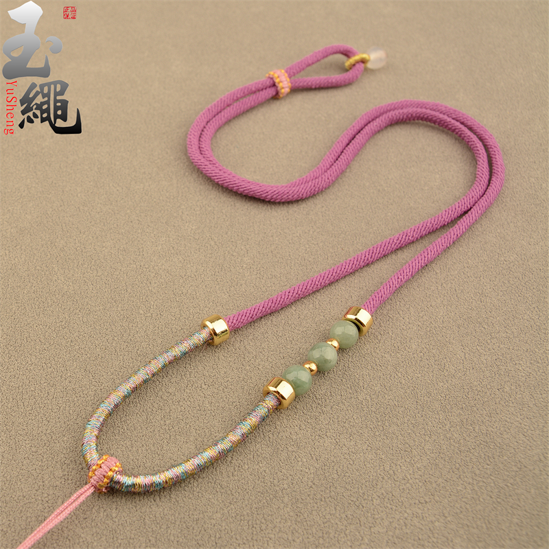 玉绳吊坠绳天然缅甸翡翠手工编织