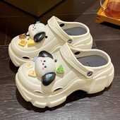 女款 夏季 外穿踩屎感增高厚底防滑2024新款 洞洞鞋 沙滩包头凉拖鞋 夏