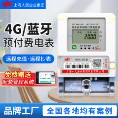 上海人民4G无线远程抄表单相预付费蓝牙扫码充值智能电表出租房