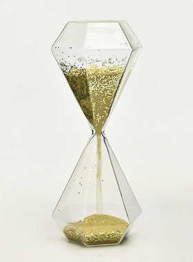 创意金亮片钻石玻璃沙漏计时器家居摆件书桌装饰个性礼物送朋友