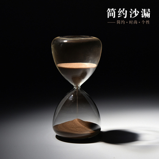 北欧家居彩色玻璃沙漏计时器15分钟创意沙漏复古桌面摆件新居送礼