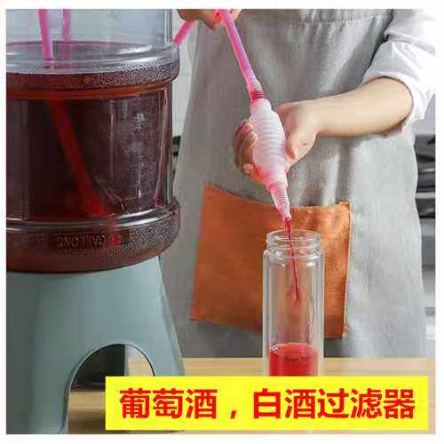 食品级手动虹吸管硅胶软管葡萄酒果汁过滤吸酒器抽酒器新款抽水器