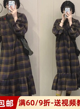 素衣彼时3667春秋女衬衫裙纸样复古荷叶边宽松长袖衬衫连衣裙样板