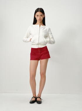 CSFC质感红色短裤 基础万搭显腿长工装口袋设计师品牌