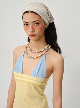 高颅顶神器头巾式发带CSFC印花缎面头巾显脸小度假风