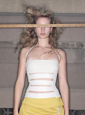 CSFC 白绷带挂脖吊带沙漏型显瘦百搭