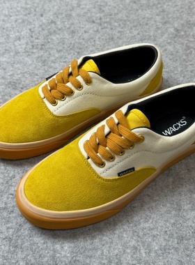 VAULT Og 高端线复古低帮男女休闲鞋黄色麂皮拼接黄白帆布鞋