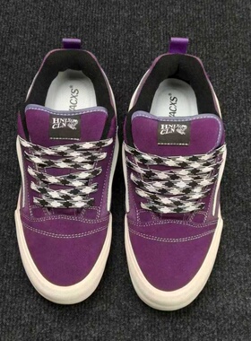 Knu skool 联名新款闪电鞋胖胖面包鞋紫色低帮男女休闲鞋