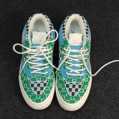 PM高端支线HALF CAB织线男女复古中帮蓝绿拼色职业滑板鞋休闲鞋