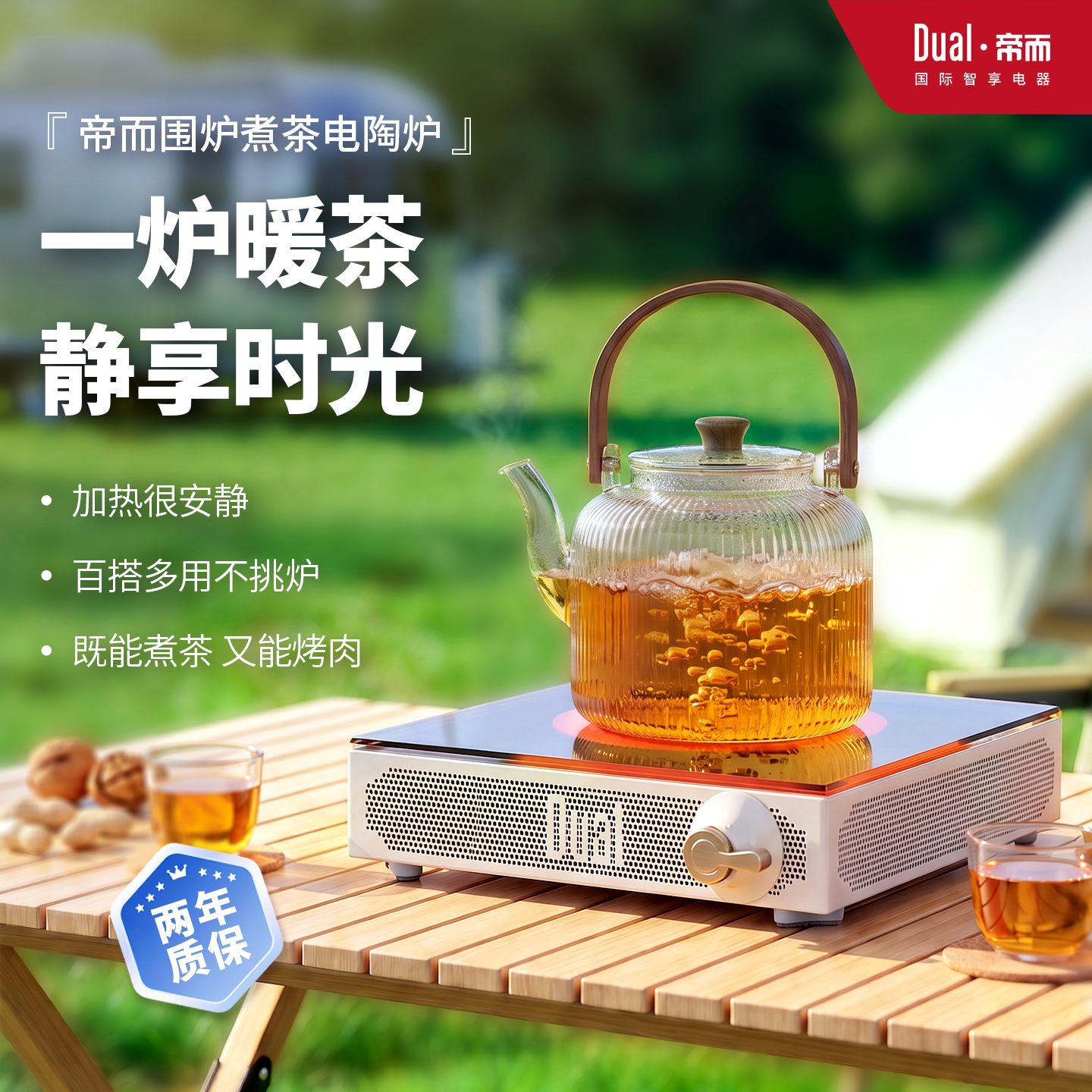 帝而Dual围炉煮茶电陶炉家用电茶炉电炉子室内高端小型复古煮茶器