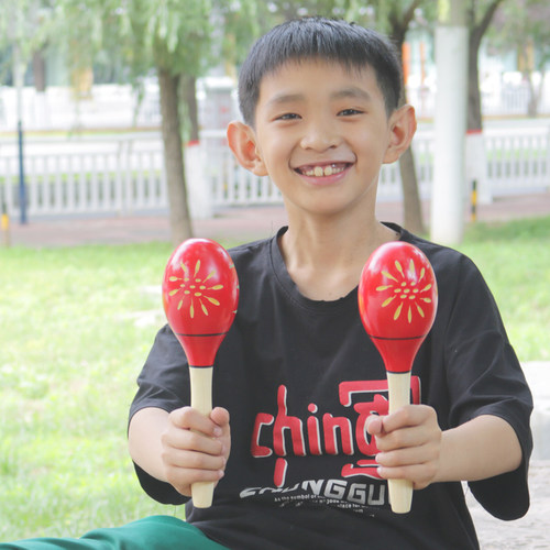 奥尔夫打击乐器刻花沙锤乐器沙锤