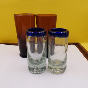 西洋古董美国淘回70年代手工玻璃烈酒杯龙舌兰酒杯两款选