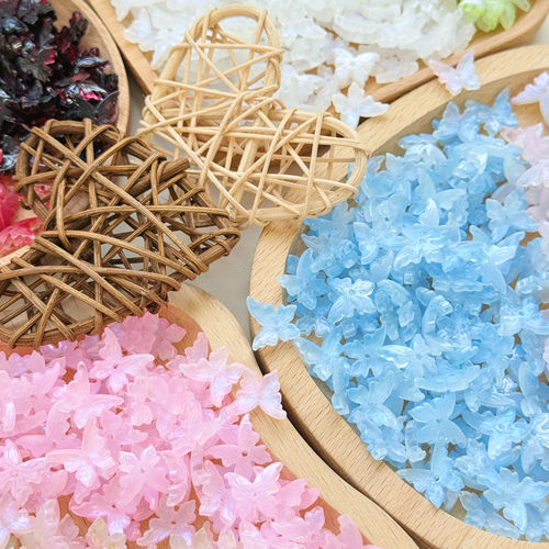 蓝光燕尾蝶琉璃珠DIY饰品配件
