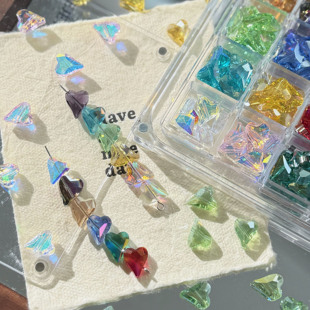 2026新款歪心水晶玻璃珠镀彩手工DIY服饰配件手串手机链琉璃材料