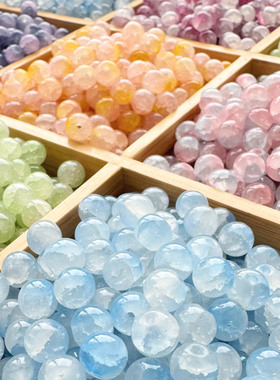 8mm双色玉碎琉璃珠2024夏季新款冰裂串珠散珠手链项链手工DIY配件