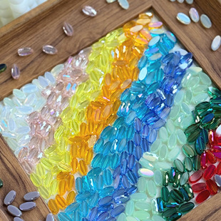 11mm长圆饼水晶玻璃珠手串DIY饰品配件高透高亮琉璃串珠散珠子