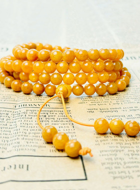 黄玉手链黄玉手串黄玉108佛珠