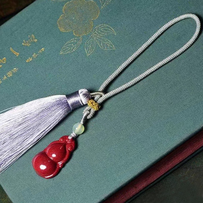 天然朱砂葫芦包挂 老矿紫金砂葫芦车挂 紫朱砂葫芦钥匙扣 流苏