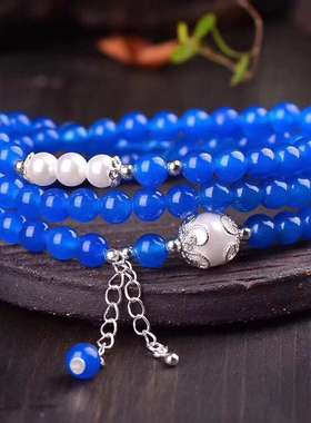 天然蓝玉髓百搭水晶手链