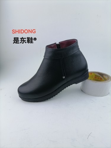 是东鞋®冬鞋小码奶奶鞋优质牛皮防水防潮持续保暖舒适真皮定制