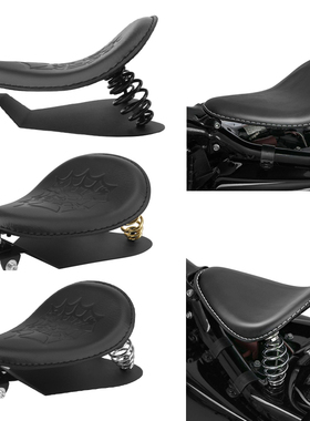 适用哈雷Sportster XL883 XL1200 X48改装复古弹簧单坐垫皮座单座