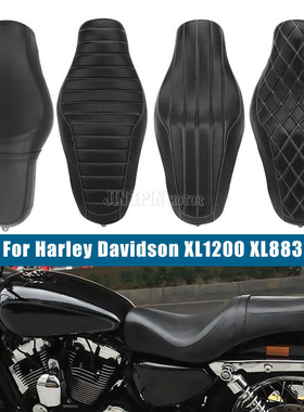 适用哈雷XL883 XL1200 2004-22年改装坐垫 双人座垫 前后一体坐垫