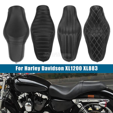 适用哈雷XL883 XL1200 2004-22年改装坐垫 双人座垫 前后一体坐垫