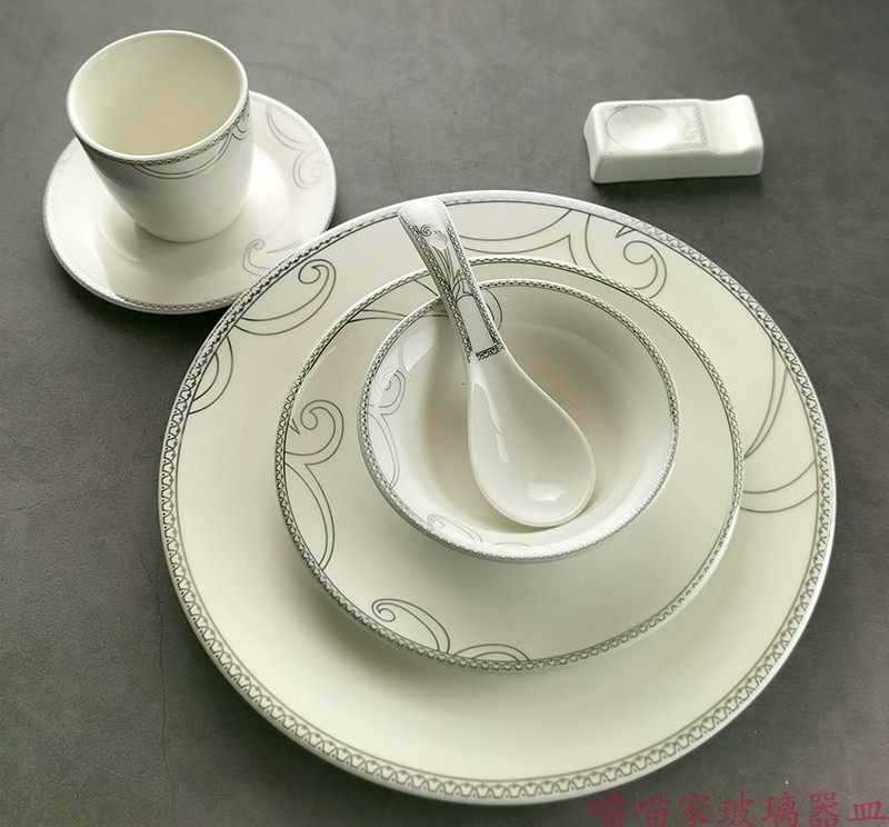 酒店饭店用陶瓷餐具桌面陶瓷摆台套装低骨瓷中式摆台平盘骨碟翅碗,餐饮具,酒店餐具,淘宝优惠券,粉丝福利购,淘宝优惠卷