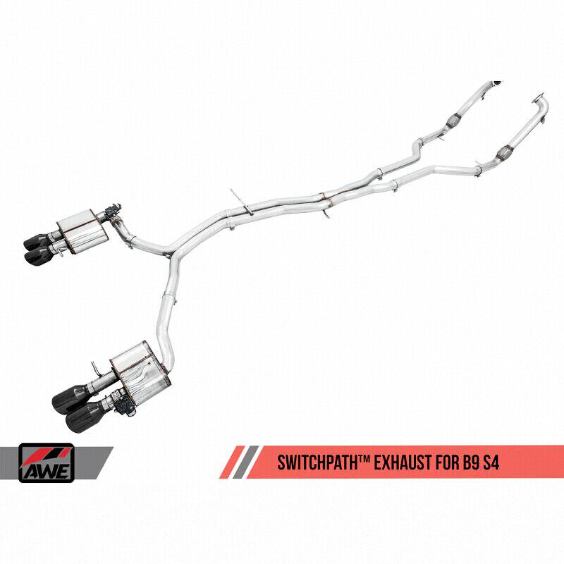 美国代购 AWE Tuning 阀门中尾段排气适用于奥迪 S4 B9 B9.5 3.0T