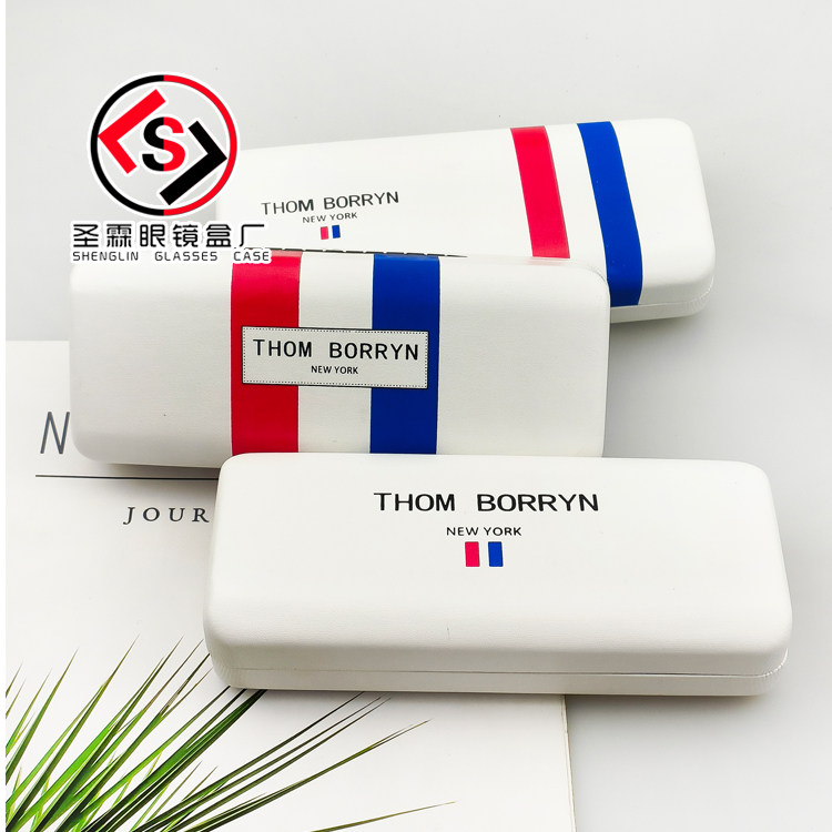 200个起订潮牌白-3眼镜盒抗压时尚铁盒便携男女士近视学生镜印log