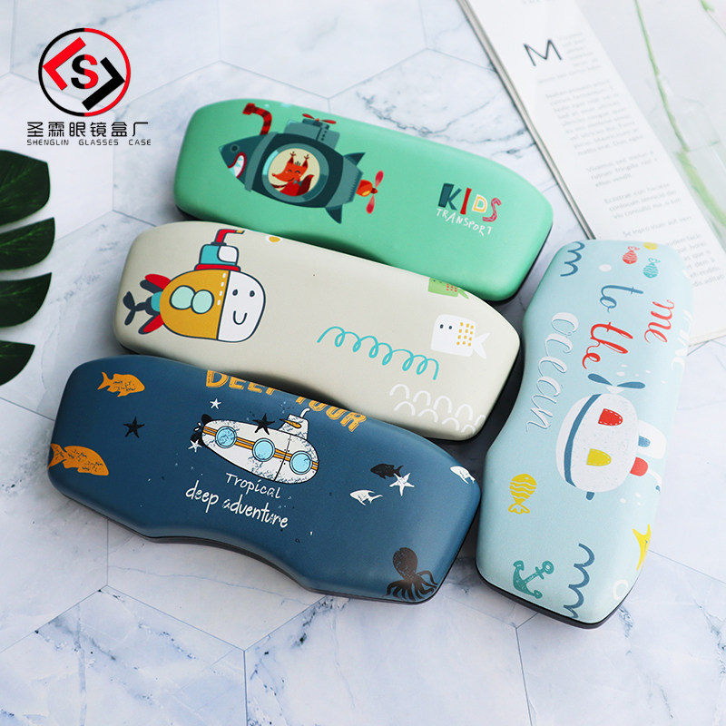 二百潜艇近视眼镜盒ins少女款简约男生创意个性便携防压眼镜盒厂