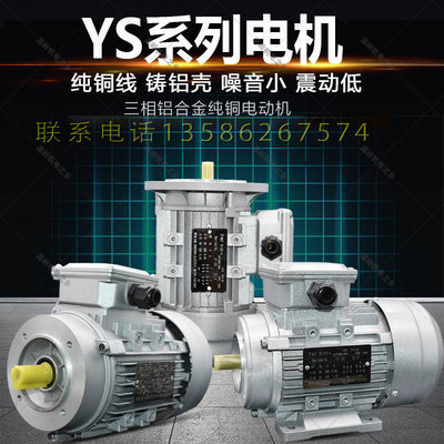 1400转速YS6324 180W三相异步电动机铝壳法兰380V 11轴铜线YY马达