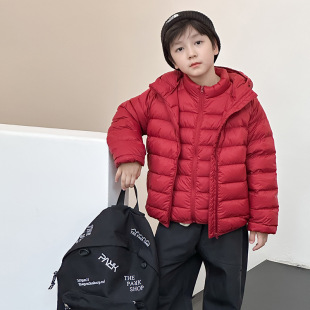 可溯源新国标儿童90白鸭绒亲子排骨羽绒服内搭保暖棉袄外套/马甲