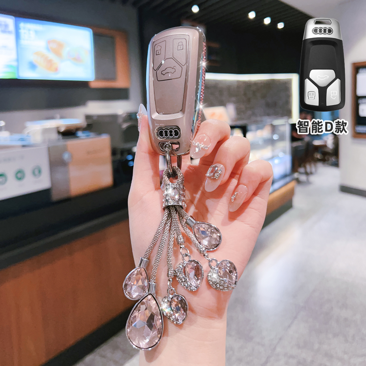 奥迪A3钥匙套Q3男士Q2L汽车A1高档A6L A4L Q5L Q7 Q8 A7 A8包扣壳