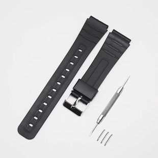 代用卡西欧电子表F 91W 105树脂橡胶手表带凸口18mm