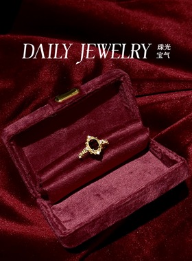 中古vintage款天然红宝尖晶石戒指配件S925纯银镀18k金（带证书）