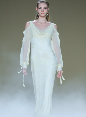 VAN SUNSUN上善2025夏季|云间月影桑蚕丝刺绣连衣裙