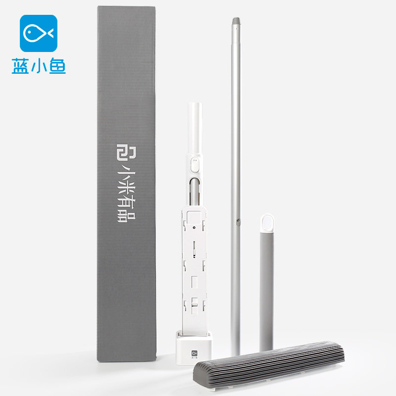 蓝小鱼铝杆胶棉拖把家用免手洗大号吸水胶棉地拖一拖净懒人滚轮拖