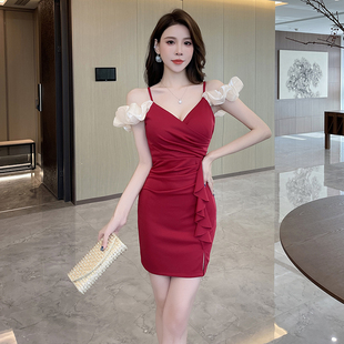 性感吊带连衣裙短裙修身 按摩SPA技师工作服 酒店沐足养生会所柔式