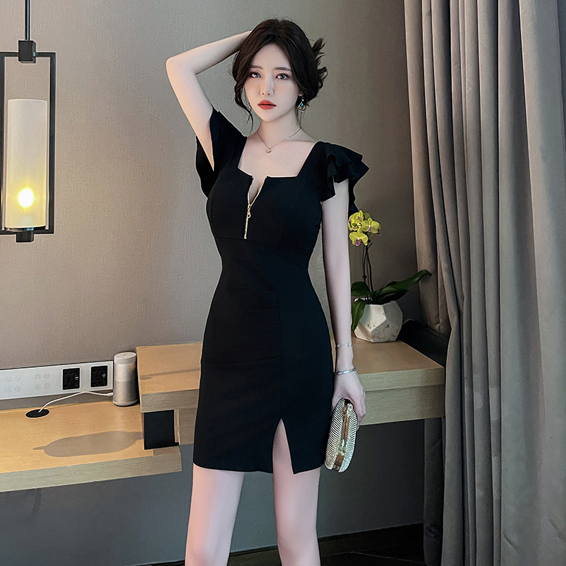 性感连衣裙夜店夜总会足疗按摩SPA低胸修身工衣桑拿足浴技师服