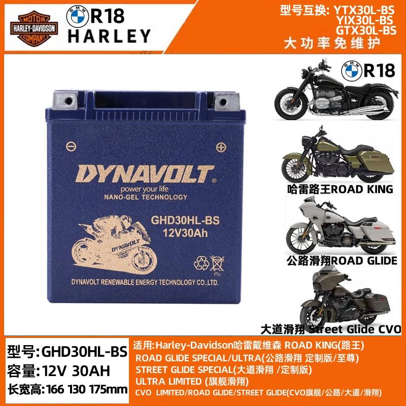 宝马R18 R18B C造梦者游侠/拳击手/洲际泰坦创世摩托车电瓶蓄电池