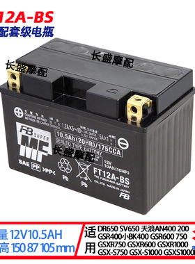 适用铃木DR650 SV650 650X SFV650 SV400 1000电瓶蓄电池FT12A-BS
