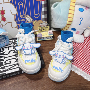 女童白色运动鞋系鞋带儿童春款低帮休闲板鞋皮面防水软底防滑轻便