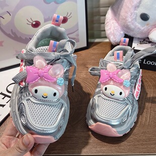 儿童女款运动鞋超轻网面透气户外轻便老爹鞋防滑软底网鞋女童鞋子