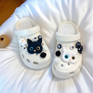 拖鞋 女孩高跟洞洞鞋 洋气儿童凉鞋 中大童女童外穿凉拖时尚 两用 夏季