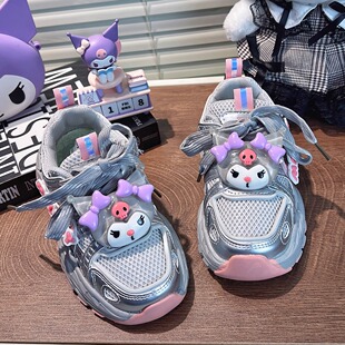 女童运动鞋2026新款网面透气春秋季儿童轻便老爹鞋女款小童中童女