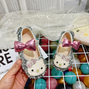 儿童女鞋公主鞋女孩2025新款春秋小皮鞋配裙子女童舞台演出水晶鞋