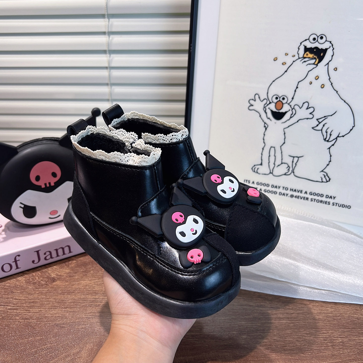 女童小马丁靴加绒二棉女款儿童宝宝黑色短靴女孩女宝洋气软底皮靴