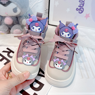 女童运动鞋秋冬款新款2025儿童高帮板鞋加绒二棉鞋冬季女鞋休闲鞋