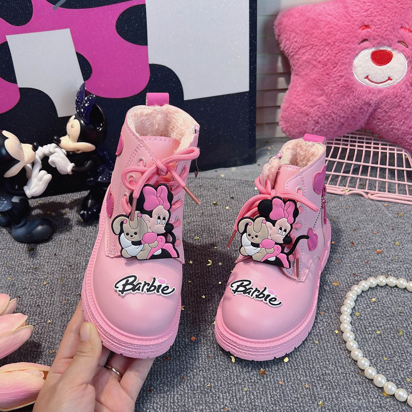 女童靴子2025新款加绒加厚马丁靴女款二棉短靴儿童女孩女宝皮靴女